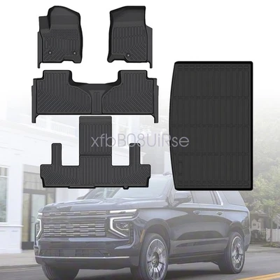 TPE Floor Mats & Trunk Cargo Liners For 2021-2025 Chevy Suburban GMC Yukon XL - Изображение 1 из 4
