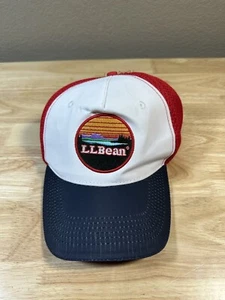 LL Bean Hat Adult Red Adjustable Trucker Mesh Snapback Outdoor Sports Mens - Picture 1 of 7