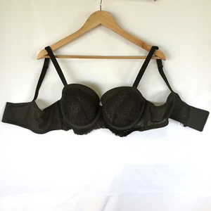 City Chic Boudoir Bra Size 16C Olive Green Lace Mesh Side light Padding - Picture 1 of 19