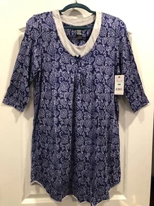 BRANDNEU Rene Rofe' Gr. LARGE Nachtwäsche Luxus Gefühl Mittellanges Kleid Langarm - Bild 1 von 6