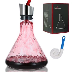 1800ml Wine Decanter Set Lead-Free Crystal with Aerator and Filter - Picture 1 of 7