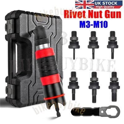 Professional Electric Drill Tool Rivet Rivnut Nut Gun Adapter Insert Attachment - Image 1 of 4