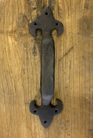 1 BROWN XL LILY DOOR GATE BARN HANDLE PULL 11.5" RUSTIC ANTIQUE-STYLE CAST IRON Cover