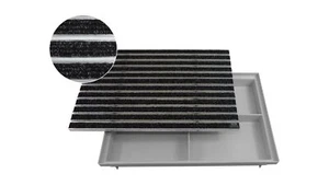 EMCO 60x40cm Eingangsmatte Rips anthrazit 22mm + ACO Bodenwanne Fußmatte Matte - Bild 1 von 5