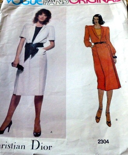 BELLISSIMO ABITO VINTAGE ANNI '80 VOGUE PARIS CHRISTIAN DIOR Modello da cucito 8 31 5