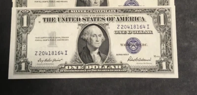 One 1935 F Silver Certificate note uncirculated $1.00 bill - Image 1 of 3