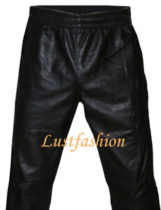 Jogginghose schwarz Hose Lederhose Sporthose NEU casual sport leather pants  