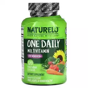 2 X NATURELO, One Daily Multivitamin For Women 50+, 120 Vegetarian Capsules - Picture 1 of 2