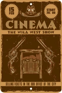 Cinema Wild West Texas Cowboy Aluminum Tin Sign Plaque Man Cave Bar Decor S71 - Picture 1 of 1