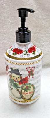 Muñeco de nieve invierno-vacaciones saludos dispensador de jabón-SOLO BOTELLA SIN JABÓN Foto 1 de 4