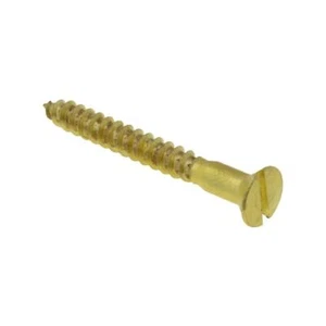Qty 10 Countersunk Wood Screw 4g-22 x 5/8" Slot Solid Brass ANSI B 18.6.1 - Picture 1 of 5