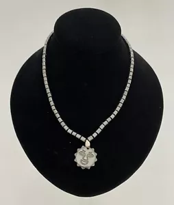 Natural Hematite SUN Necklace w/ Pendant 16" NEW sunny sunshine happy smile play - Picture 1 of 3