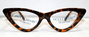 Occi Chiari Black & Brown Cat Eye Frame Reading Glasses No Magnify NWT - Picture 1 of 5