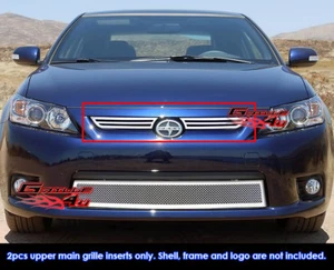 Fits 2011-2013 Scion TC Main Upper Stainless Steel Chrome Mesh Grille Insert - Foto 1 di 2