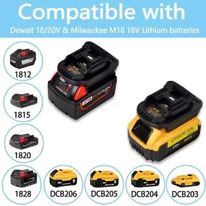 2-in-1 Dewalt 20V/Milwaukee M18 to Makita LXT 18V Battery Adapter Converter! - Picture 1 of 8