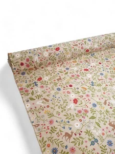 Linen Look Cotton Rich Blend Floral Animal Garden Curtain Craft Fabric - Picture 1 of 5