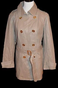 NEW IMAN PLATINUM ROCK THE RUNWAY LEATHER QUILTED TRENCH COAT JACKET $309 - Picture 1 of 33
