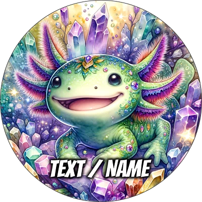 Axolotl Tortenaufleger Party Deko personalisiert Name essbar Geburtstag Amphibie - Bild 1 von 4