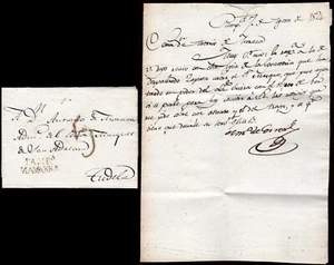 Navarra - Prefilatelia - Pamplona PE 27 - 1824 - Carta a Tudela + porteo "5" - Imagen 1 de 1