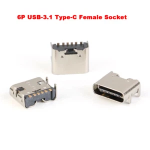 6P/16P/24P SMD DIP USB-3.1 Type-C Female Socket Jack Fast Charge HD Transmission - Picture 1 of 16
