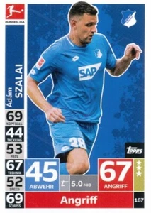 167 TSG HOFFENHEIM - SZALAI ADAM - HUNGARY CARD TOPPS BUNDESLIGA 2019 - Picture 1 of 1