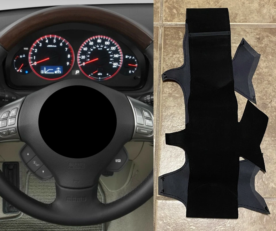 Costuras NEGRAS para Subaru WRX STI volante envolvente gamuza 2008-2014 Foto 1 de 2