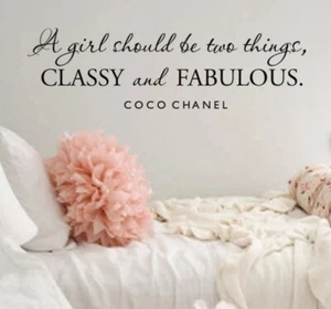 NEW Coco Chanel A girl should be two things classy & fabulous mirror decal wall - Picture 1 of 2