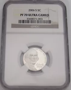 2006-S JEFFERSON NICKEL NGC PF70 ULTRA CAMEO - PERFECT GEM ULTRA CAMEO PROOF - Picture 1 of 7