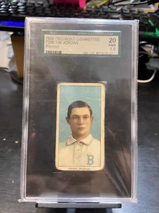 SGC 1.5 Fair 1909 Piedmont Cigarettes T206 Brooklyn Tim Jordan Portrait Card JC - Picture 1 of 3