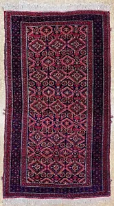 Hand Knotted Antique Balouch Tribal Wool Geometric Oriental Area Rug 3'2" x 5'6" - Picture 1 of 11