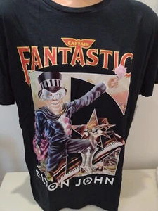 Elton John Captain Fantastic T-shirt Tee Mens Size XL 100% Cotton E Brand - Picture 1 of 7