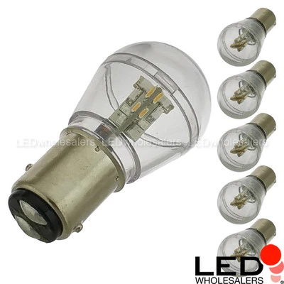 BAY15d Bayonet S8 0.7W LED Light Bulb with Plastic Cover 10-30V DC (6-Pack) - Image 1 of 2