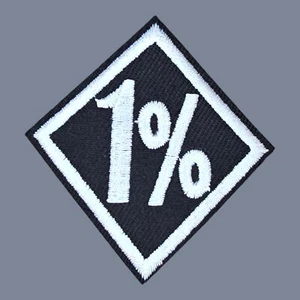 NÚMERO 1 % SÍMBOLO UNO POR CIENTO LOGOTIPO MOTOCICLISTA BORDADO HIERRO EN PARCHE - Imagen 1 de 4