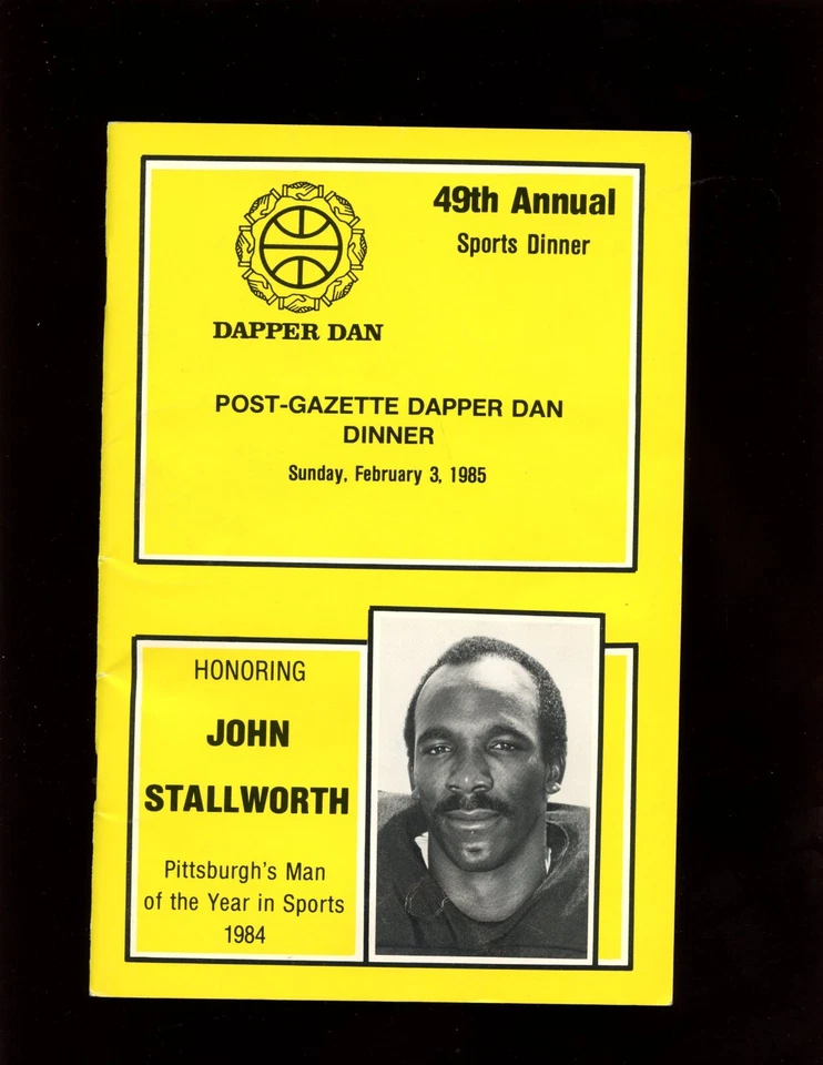 Feb 3 1985 Pittsburgh Dapper Dan Dinner Program Honoring John Stallworth EX+ - Image 1 of 1
