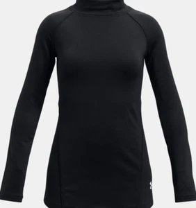 GIRL'S UA COLDGEAR LS MOCK BLACK SIZE XS - Picture 1 of 1