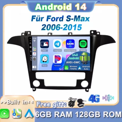 ★6GB+128GB★ AUTORADIO FÜR FORD S-MAX 2006-2015 NAVI CAR PLAY ANDROID 14 GPS DAB+ - Bild 1 von 4