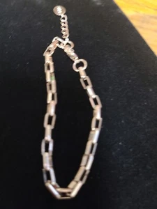Bracciale maglia glassa tono argento firmato regolabile - Foto 1 di 5