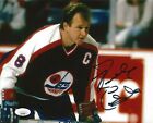 Photo signée Randy Carlyle Winnipeg Jets 8x10 dédicacée JSA