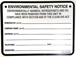 Geräteausbau / UMWELTSICHERHEITSHINWEIS ETIKETT #04850 [Preis pro Stück] - Bild 1 von 2