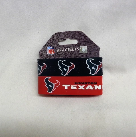 NFL Houston Texans 2 Pack Bracelet Wrist Bands Set Rubber PVC Type FREESHIP Cover