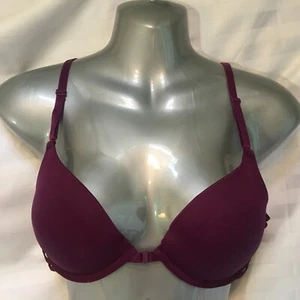 Sujetador 34C La Senza Borgoña Obsession Encaje Acolchado Push Up Cierre Frontal Con Aros - Imagen 1 de 12