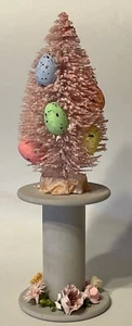 Carrete de madera vintage decorado para botella de Pascua cepillo árbol/huevos/flores único en su clase - Imagen 1 de 8