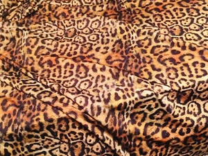 LEOPARDENMUSTER Stoff 4 Stretch Polyester Jersey Material braun Tier 63" breit - Bild 1 von 3