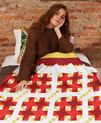 Unique design FINISHED QUILT - 4 patchs, tick tac toe theme & graphic borders - Image 1 of 4