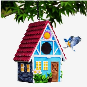 Garden Bird House for outside Clearance Hanging Outdoors Country Cute Birdhouses - Picture 1 of 7
