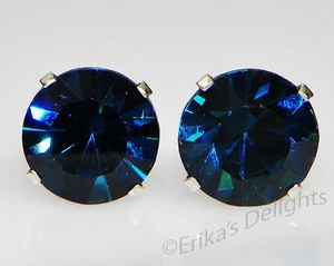 (3 mm - 10 mm) Kristall Capri Sterlingsilber Ohrringe mit Swarovski Elements - Bild 1 von 9