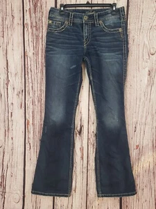 Silver Suki Surplus Blue Denim Jeans 30x32 Damen Baumwollmischung Stretch Bootcut - Bild 1 von 8