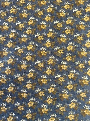 "Tela acolchada de algodón floral azul denim David Textiles 40"" X 66"" nueva" Foto 1 de 3