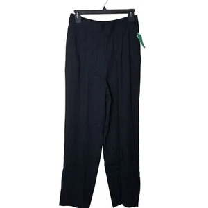 Dressbarn Womens Size PM Black Solid Elastic Waist Pull On Trouser Pants - Picture 1 of 11