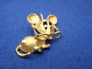 Michael Anthony 14k Solid Yellow Gold Mouse Wearing Glasses Charm Pendant 2.0Gr - Picture 1 of 12